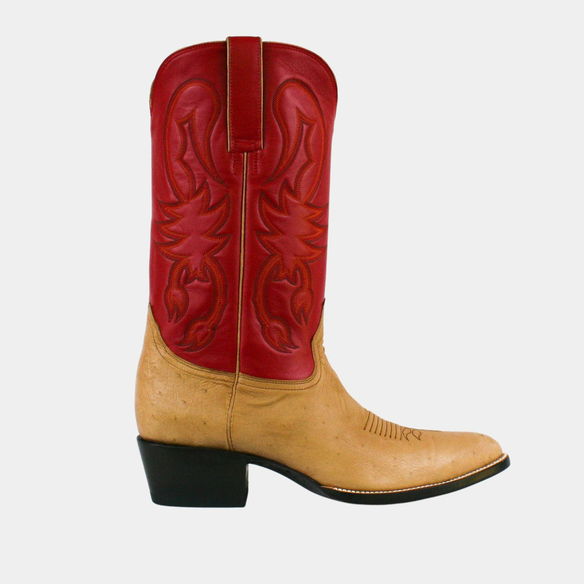 Baja mens cowboy boot with off white background