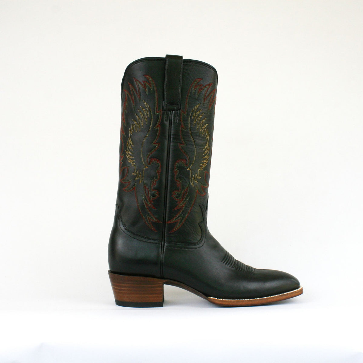 Russell cowboy boots side view with white background